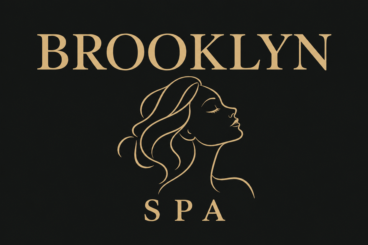Brooklyn Spa — контурный силуэт и название салона